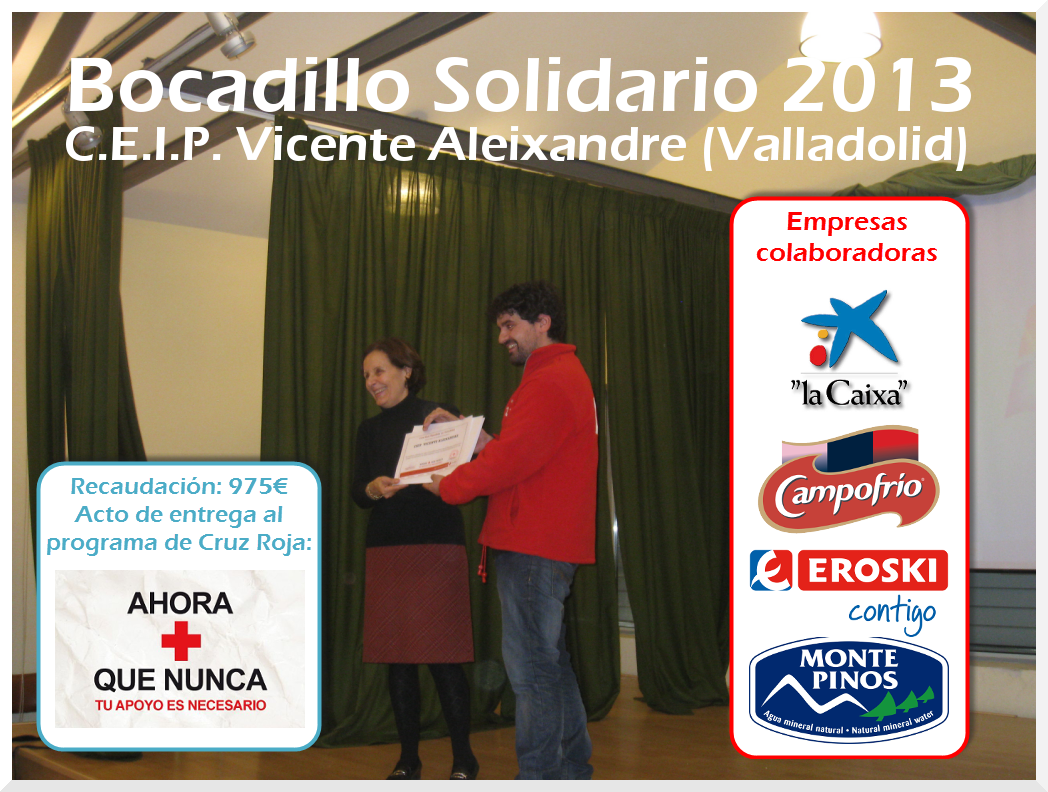 Acto de entrega de la recaudación del Bocadillo Solidario 2013